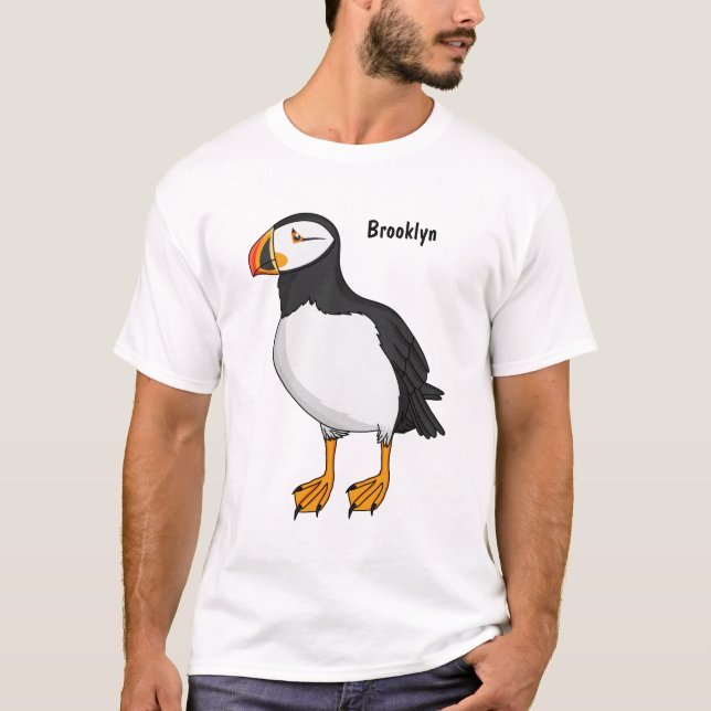 T-shirt Illustration de macareux de l'Atlantique (Devant)