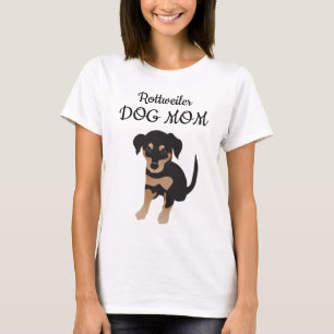 T-shirt Illustration de maman rottweiler et son chiot