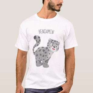 T-shirt Illustration de mignon léopard des neiges