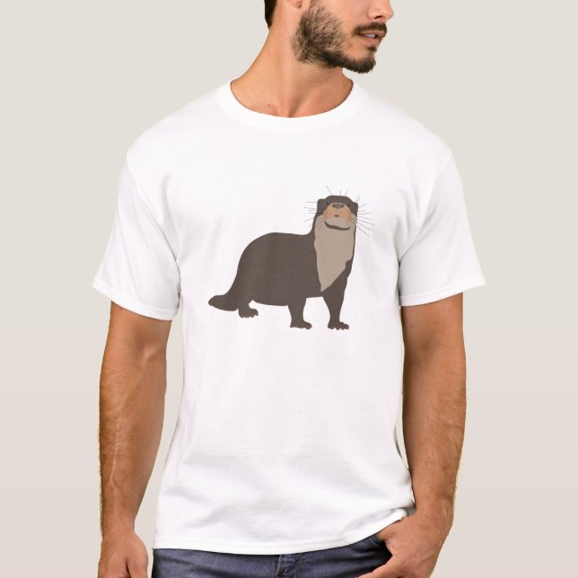 T-shirt Illustration de mignon Otter (Devant)