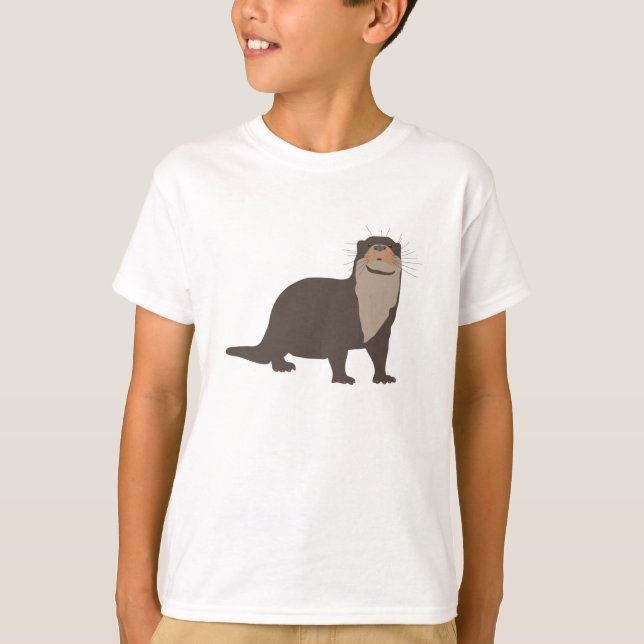 T-shirt Illustration de mignon Otter (Devant)