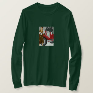 T-shirt Illustration de mode hivernale vintage élégante de
