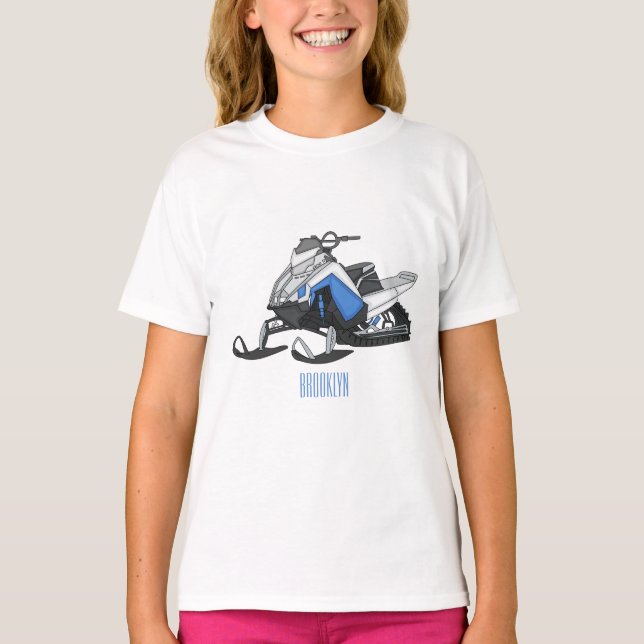 T-shirt Illustration de motoneige (Devant)