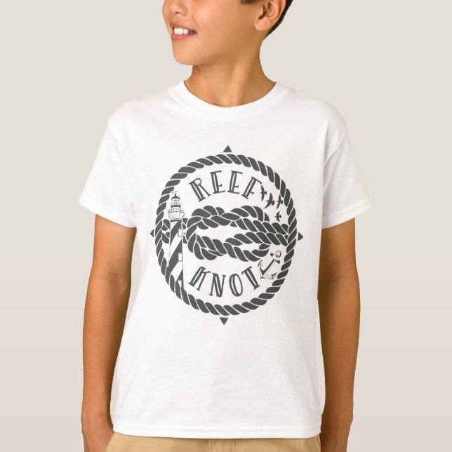 T-shirt Illustration de navigation de noeud de récif (Devant)