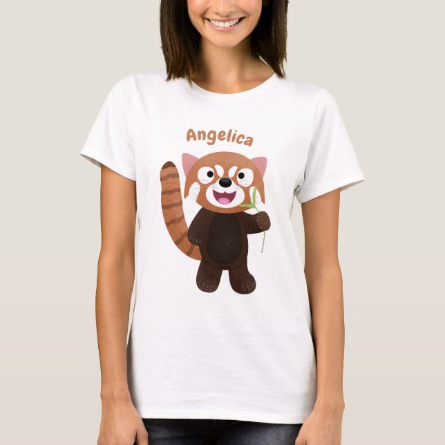 T-shirt Illustration de panda rouge mignon (Devant)