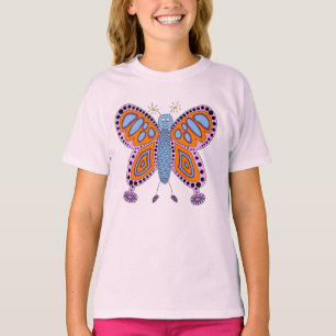 T-shirt Illustration de papillon de dessin animé très symp