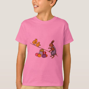 T-shirt Illustration de Pâques : Lapin qui couve des œufs