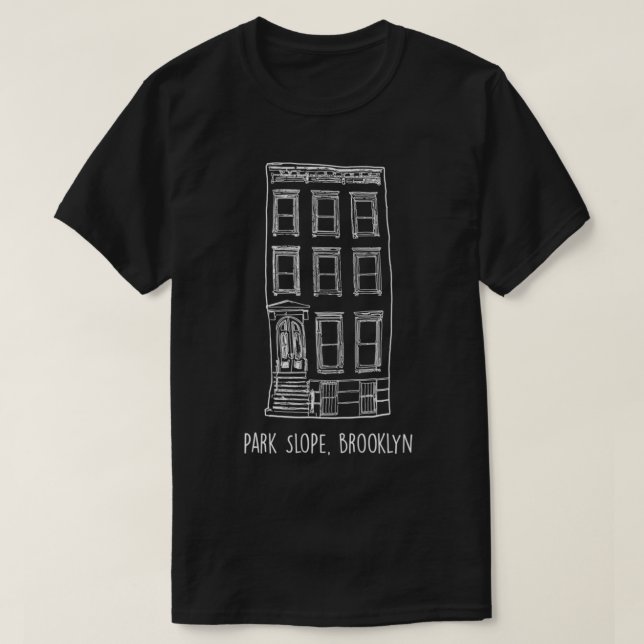 T-shirt Illustration de Park Slope Brooklyn Brownstone (Design devant)