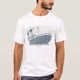 T-shirt Illustration de passager tombant de Titanic