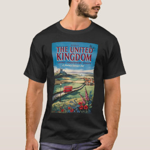 T-shirt Illustration de paysage du Royaume-Uni Art de voya