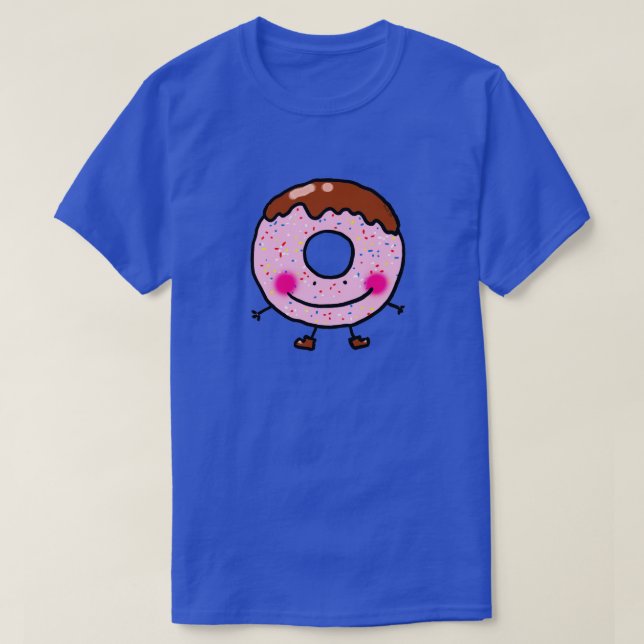 T-shirt Illustration de personnage de beignet souriant ave (Design devant)