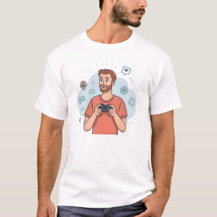 T-shirt Illustration de personnage de joueur de dessin ani