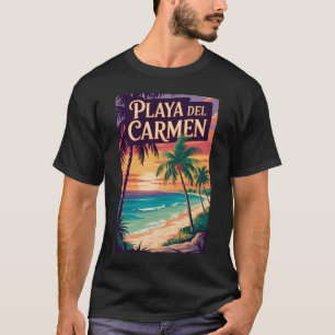 T-shirt Illustration de Playa del Carmen Art de voyage Vin
