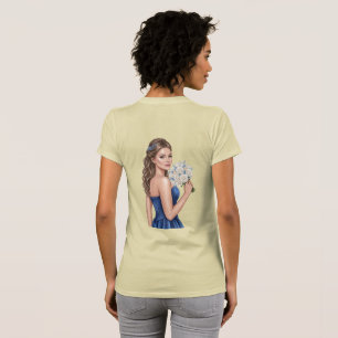 T-shirt Illustration de portrait élégant de demoiselle d'h