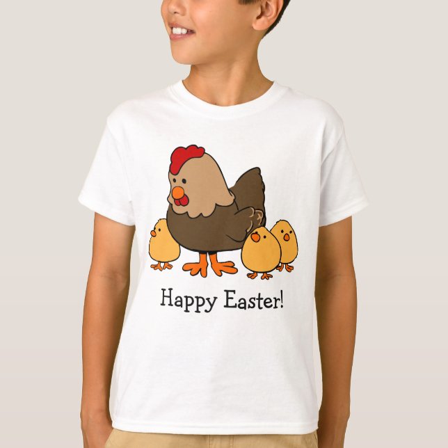 T-shirt Illustration de poulet vêtements de texte personna (Devant)