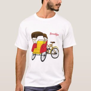 T-shirt Illustration de pousse-pousse pédicab