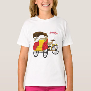 T-shirt Illustration de pousse-pousse pédicab