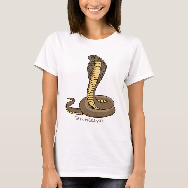 T-shirt Illustration de serpent à cobra Brown (Devant)