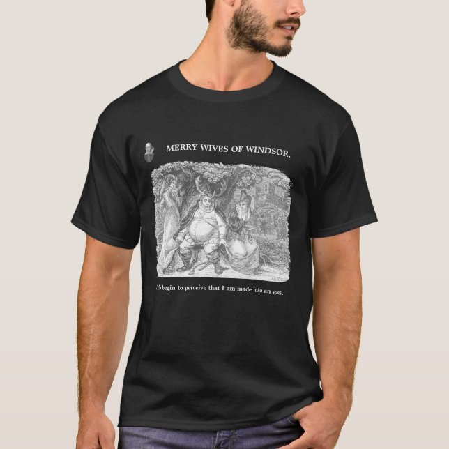 T-shirt Illustration de Shakespeare sur les jolies épouses (Devant)