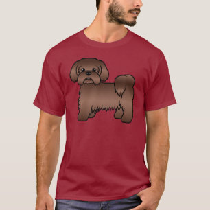 T-shirt Illustration de Shih Tzu de dessin animé marron fo