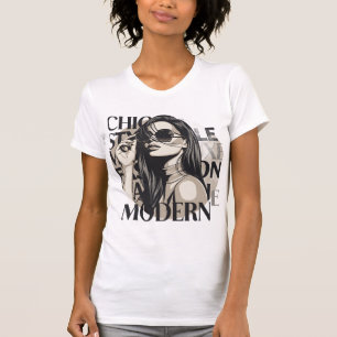 T-shirt Illustration de silhouette de mode chic moderne