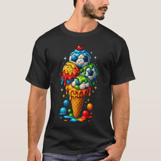 T-shirt Illustration de sport d'art de football au goutte 