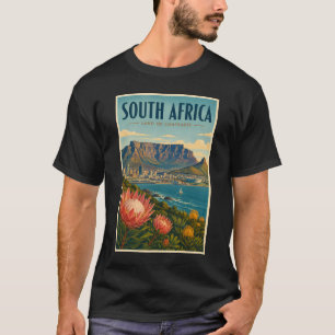 T-shirt Illustration de Table Mountain en Afrique du Sud p