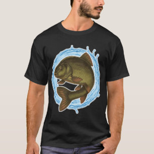 T-shirt Illustration de tanche poisson éclaboussure d'eau