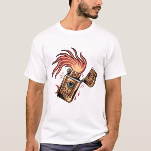 T-shirt Illustration de tatouage de style ancien plus lége