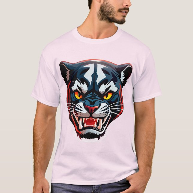 T-shirt Illustration de tête de tigre agressif (Devant)