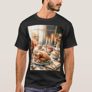 T-shirt Illustration de Thanksgiving de l'aquarelle T-shir