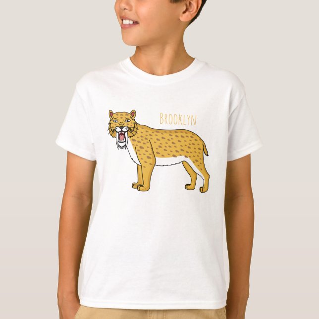 T-shirt Illustration de tigre à dents de sabre (Devant)
