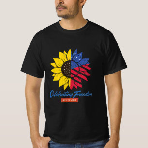 T-shirt Illustration de tournesol 4 juillet