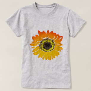 T-shirt Illustration de tournesol jaune tendance