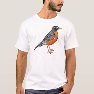 T-shirt Illustration de vecteur d'oiseau de Robin
