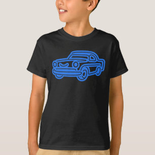 T-shirt Illustration de voiture vintage bleue