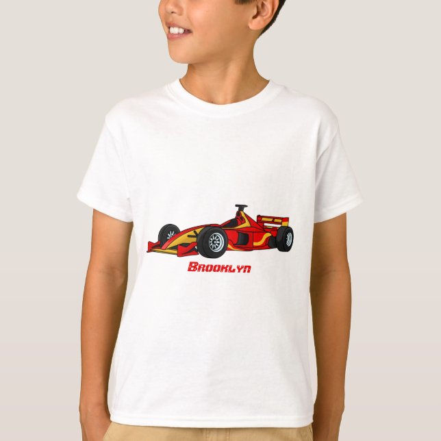 T-shirt Illustration de voitures de course à grande vitess (Devant)