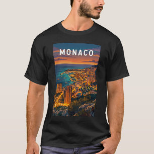 T-shirt Illustration de voyage d'art vintage de Monaco
