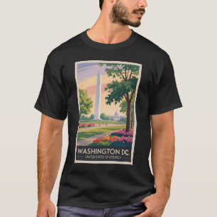 T-shirt Illustration de voyage d'art vintage de Washington