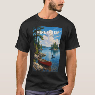 T-shirt Illustration de voyage d'art vintage du Minnesota