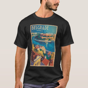 T-shirt Illustration de voyage de la rivière de Belgrade S