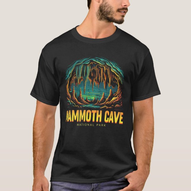 T-shirt Illustration de voyage du parc national Mammoth Ca (Devant)