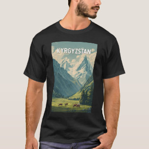 T-shirt Illustration de voyage vintage au Kirghizistan