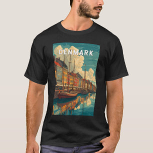 T-shirt Illustration de voyage vintage Danemark