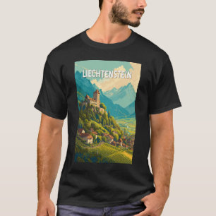 T-shirt Illustration de voyage vintage Liechtenstein Art