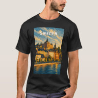 Illustration de voyage vintage sur la Suède
