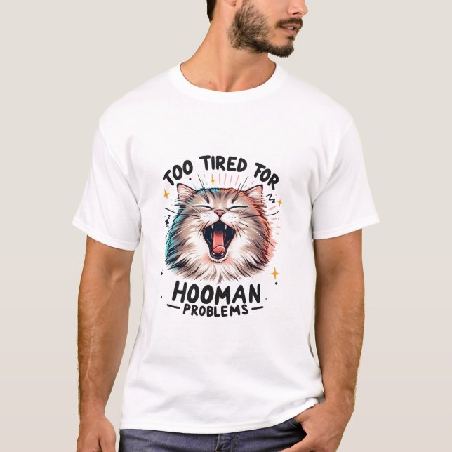 T-shirt Illustration de Yawning Kitty (Devant)