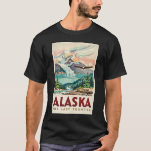 T-shirt Illustration des aurores boréales et de l'aigle am