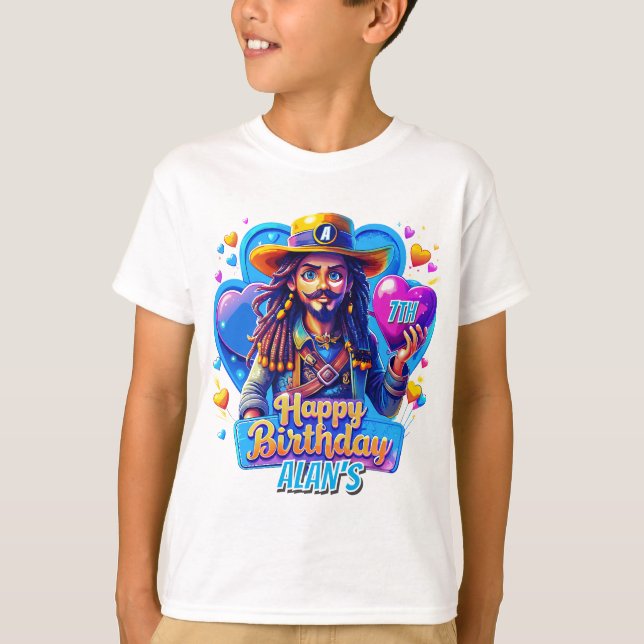 T-shirt Illustration des cadeaux d'anniversaire de naissan (Devant)