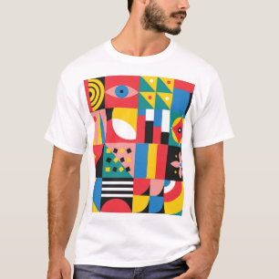 T-shirt Illustration des formes colorées géométriques néo
